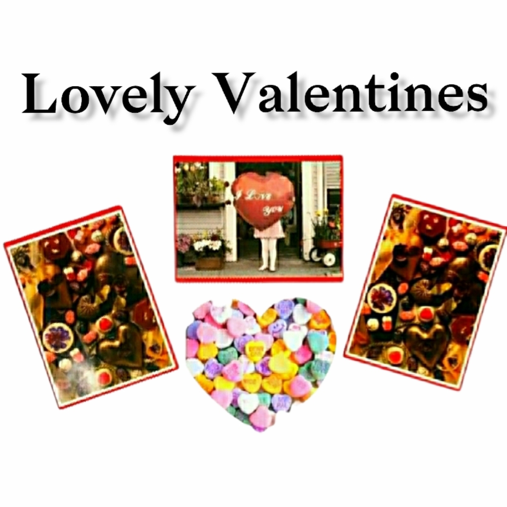 Love and Candy Valentine Cards 4 Card Set of Vintage Styled Valentines - Picture 10 of 11